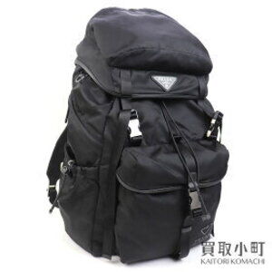 Prada Re Nylon Saffiano Leather Backpack Black Tessuto Triangle Logo